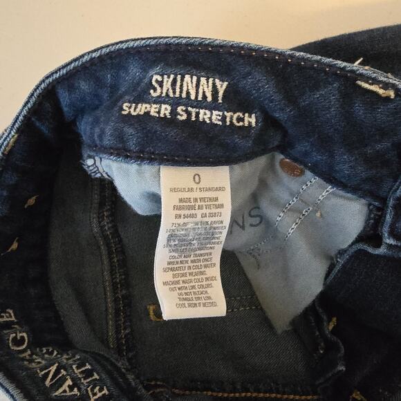 American Eagle Skinny Jeans Women's 0 Super Stretch Blue Dark Wash - Picture 5 of 16